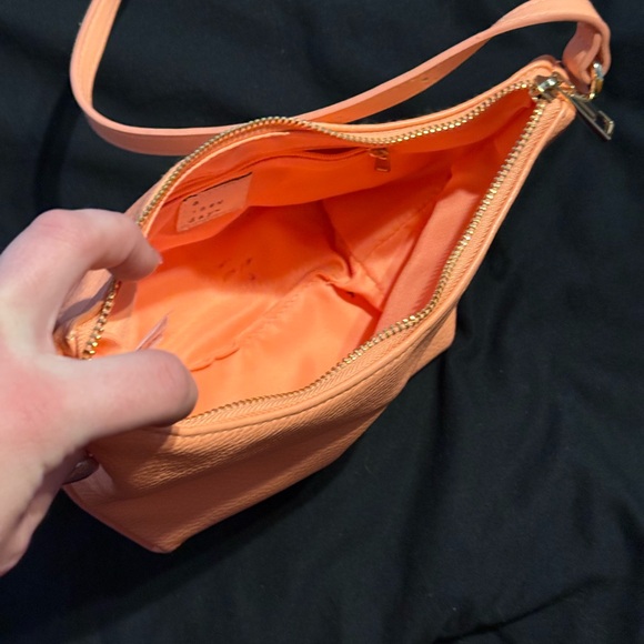 Women's Barbie Pink Crossbody Bag with Gold - Soft Pebble Leather - Picture 2 of 4